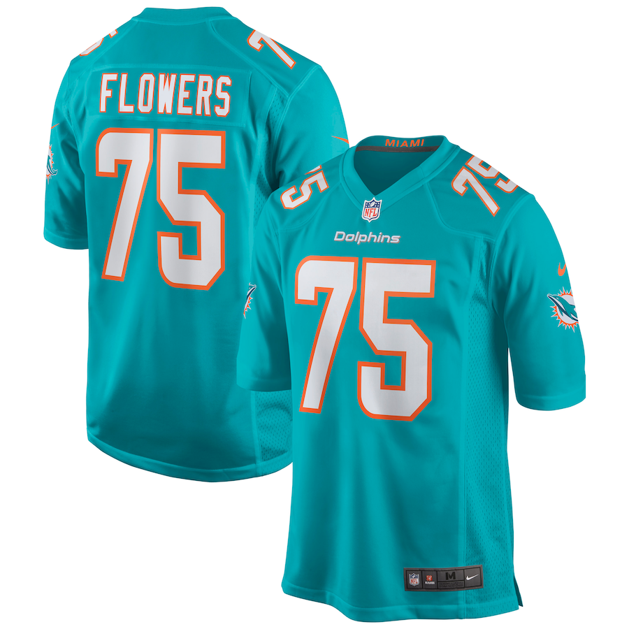 Men Miami Dolphins 75 Ereck Flowers Nike Green Game NFL Jersey